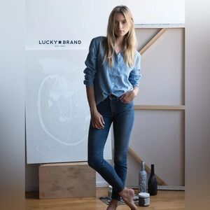 Lucky Brand, Bridgette High Rise Skinny Jeans, Size 10/30 Ankle, Darik Blue